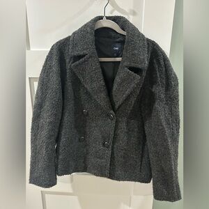 GAP Women's Wool-Blend Gray Double Breasted Pea Coat Size S Lined